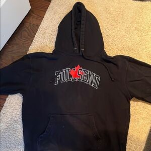 Nelk Boys Full Send Oh Canada Maple Leaf Black Hoodie